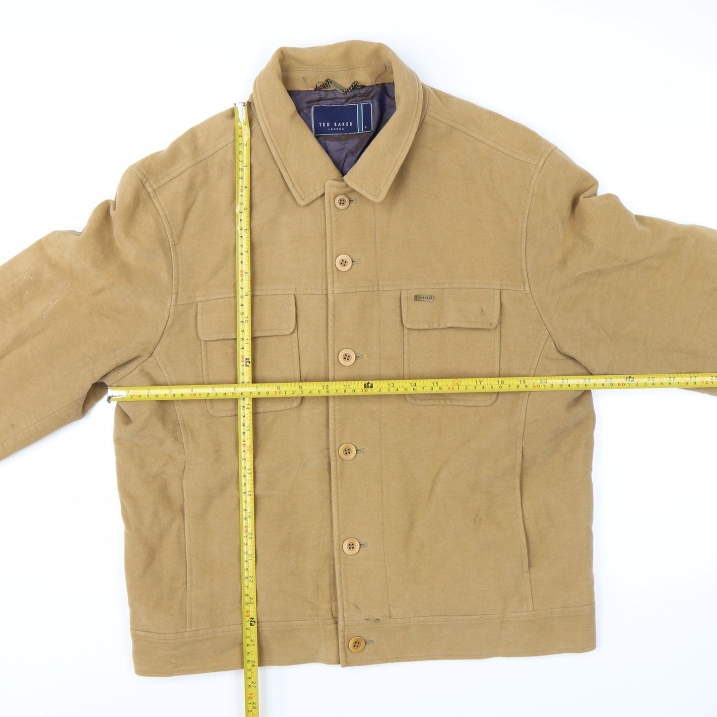 Ted Baker Men's Brown Cotton Wool Basic Jacket Size L
