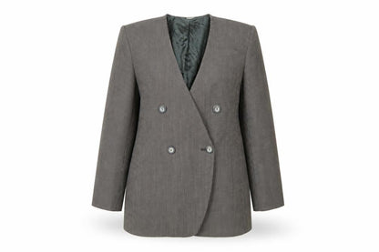 Jones New York Women Brown Houndstooth Double-Breasted Blazer Size 12