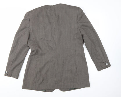 Jones New York Women Brown Houndstooth Double-Breasted Blazer Size 12