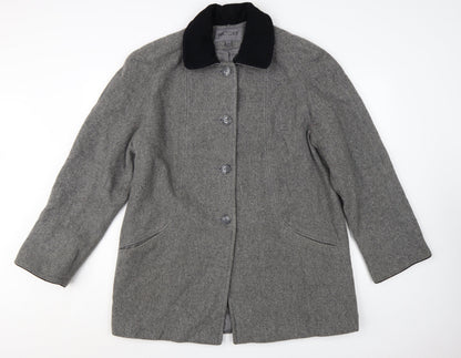Bromley Collection Women’s Grey Wool Overcoat Size 12 Classic Style