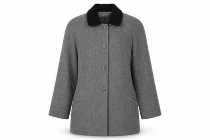 Bromley Collection Women’s Grey Wool Overcoat Size 12 Classic Style