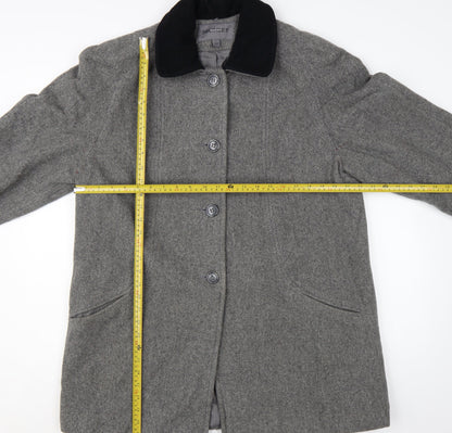 Bromley Collection Women’s Grey Wool Overcoat Size 12 Classic Style