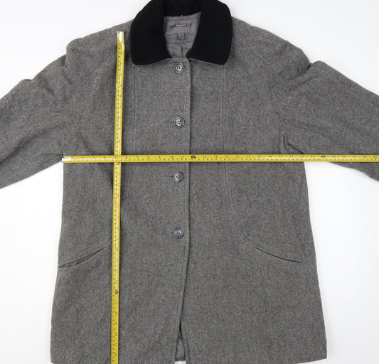 Bromley Collection Women’s Grey Wool Overcoat Size 12 Classic Style