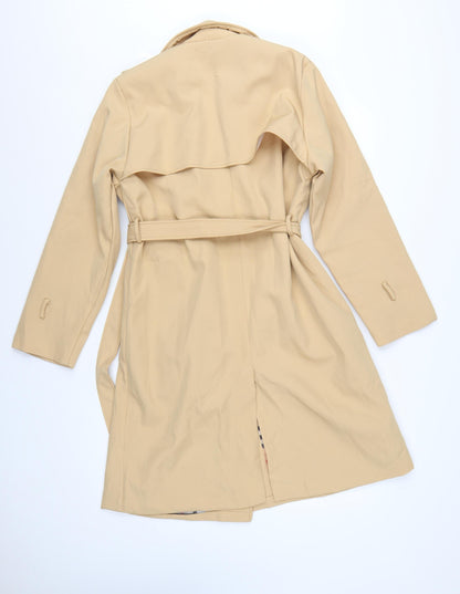JIEPOTU Women's Beige Trench Coat Long Belted Double-Breasted XL