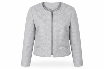 Monsoon Women's Grey Textured Cropped Suit Jacket Size 14