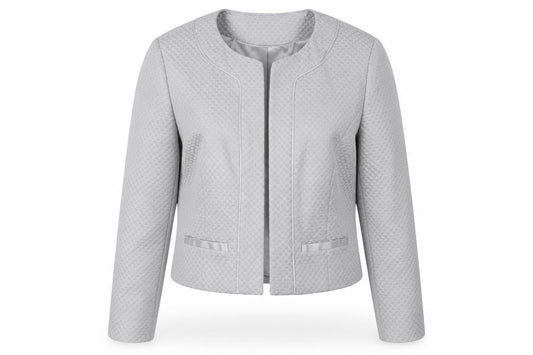 Monsoon Women's Grey Textured Cropped Suit Jacket Size 14