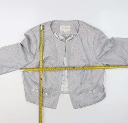 Monsoon Women's Grey Textured Cropped Suit Jacket Size 14
