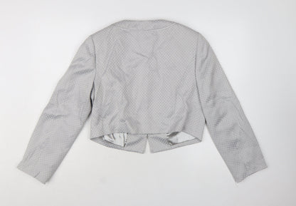 Monsoon Women's Grey Textured Cropped Suit Jacket Size 14