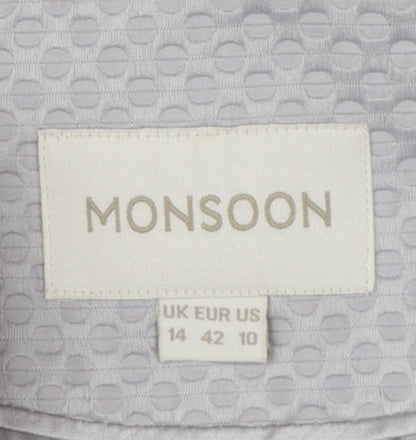 Monsoon Women's Grey Textured Cropped Suit Jacket Size 14