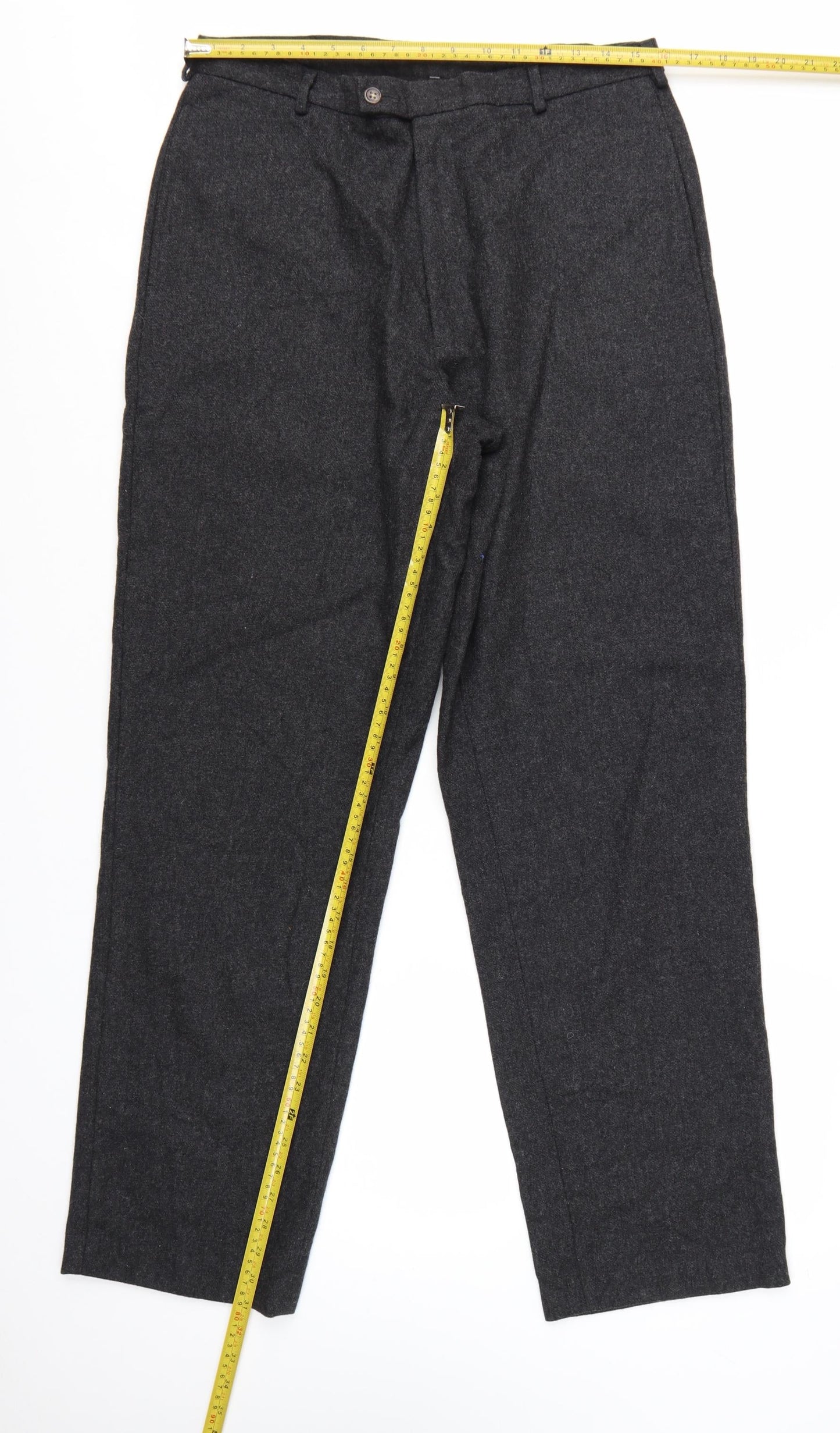 J.Crew Men's Grey Wool Blend Dress Pants 33R Classic Fit Trousers