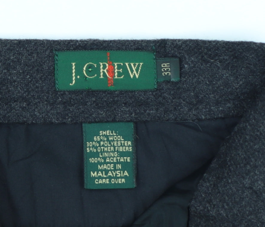 J.Crew Men's Grey Wool Blend Dress Pants 33R Classic Fit Trousers