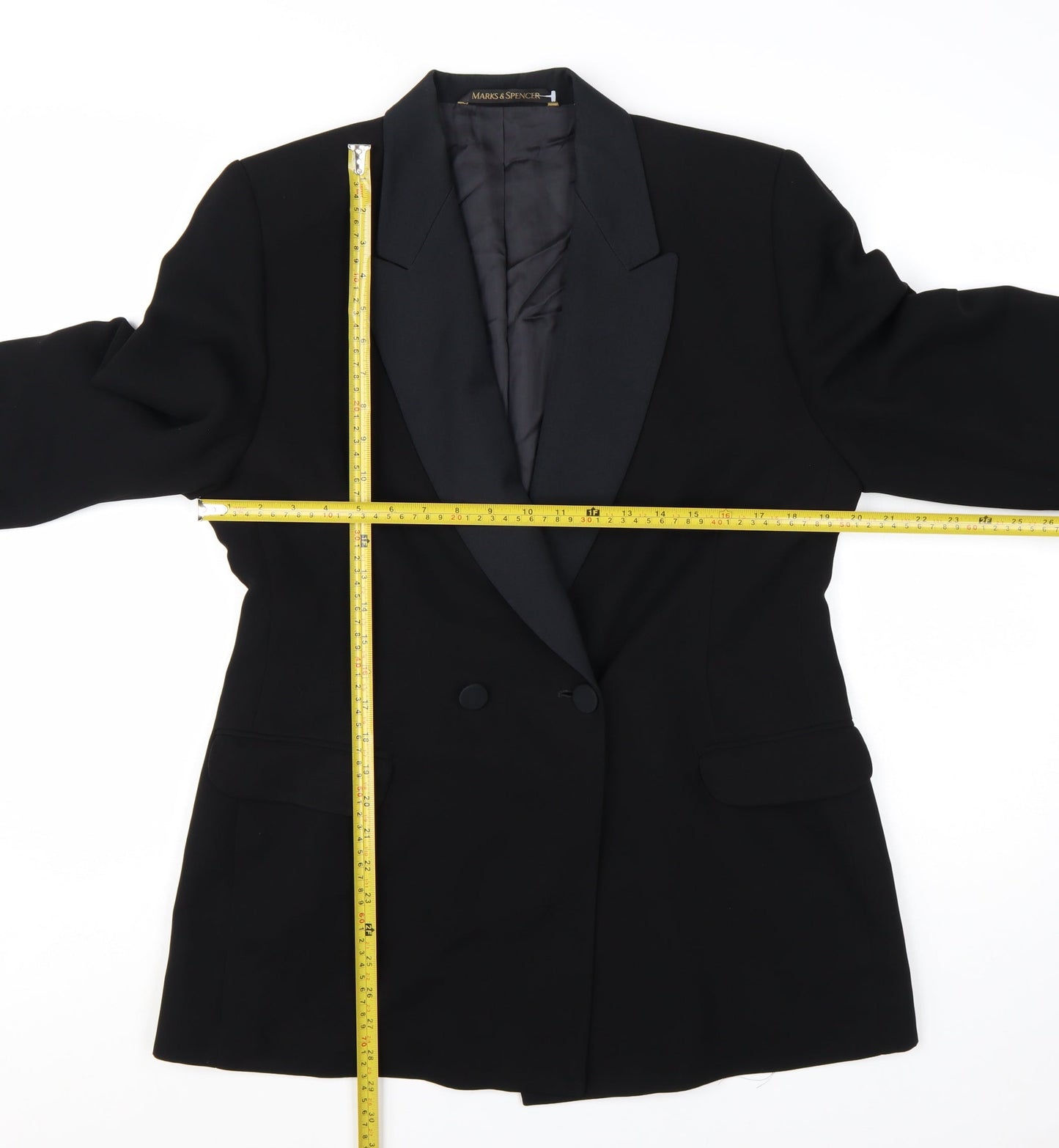 Marks and Spencer Women’s Black Size 16 Tuxedo Blazer Jacket