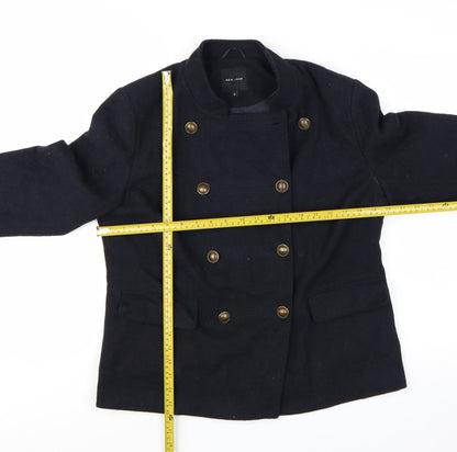 New Look Women's Black Military Jacket Size 14 Wool Blend