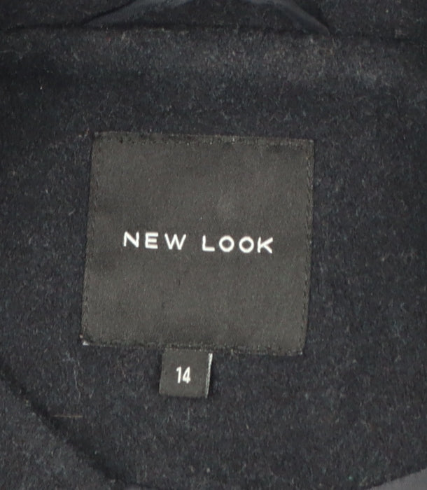 New Look Women's Black Military Jacket Size 14 Wool Blend