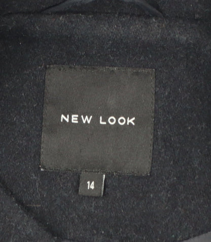 New Look Women's Black Military Jacket Size 14 Wool Blend