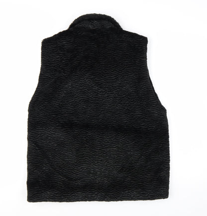 Maggie Carol Women’s Black Faux Fur Waistcoat Size S Lined Button