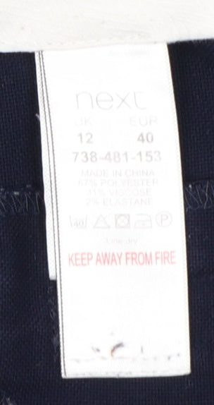 Next Women's Blue Tall Size 12 Straight Leg Trousers