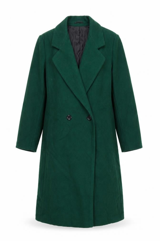 International Scene Women's Green Wool Overcoat Size 4 Long Classic