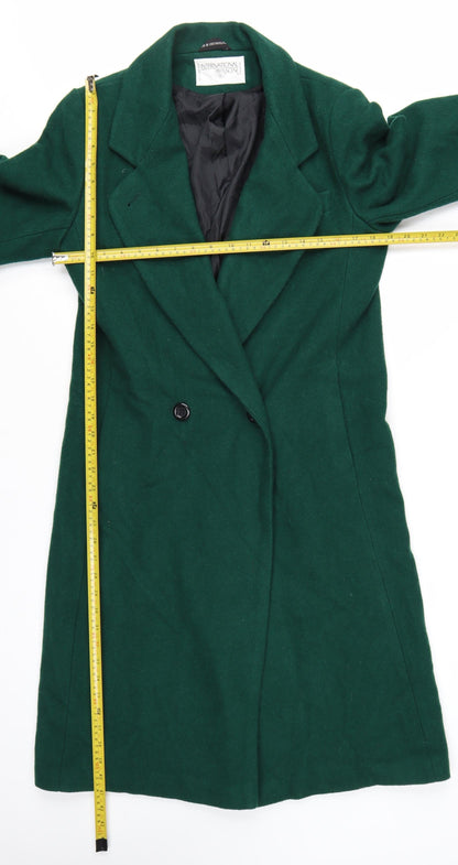 International Scene Women's Green Wool Overcoat Size 4 Long Classic