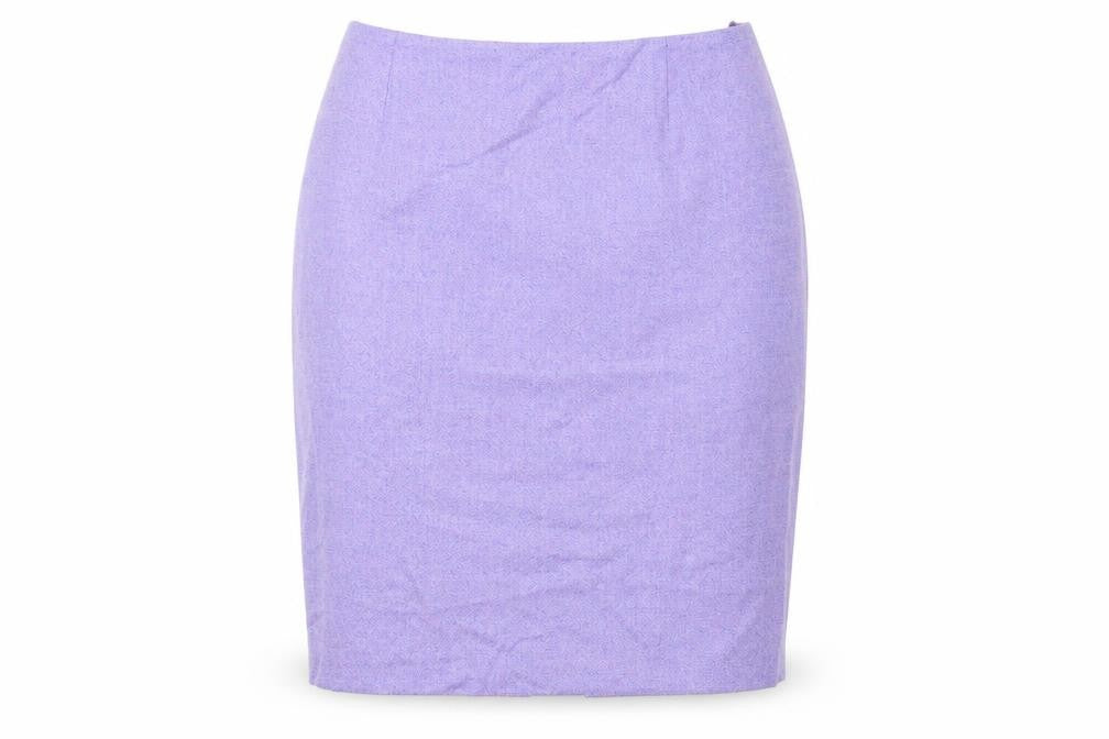 Paddy Campbell Women Purple Wool Tweed Pencil Skirt Size 16