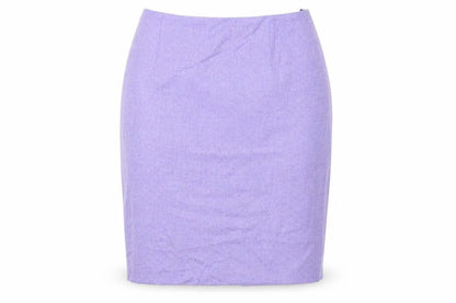 Paddy Campbell Women Purple Wool Tweed Pencil Skirt Size 16