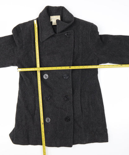 Worthington Women's Black Wool Pea Coat Size 12 Double-Breasted