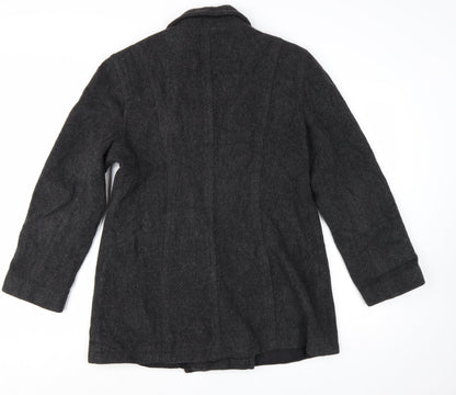 Worthington Women's Black Wool Pea Coat Size 12 Double-Breasted