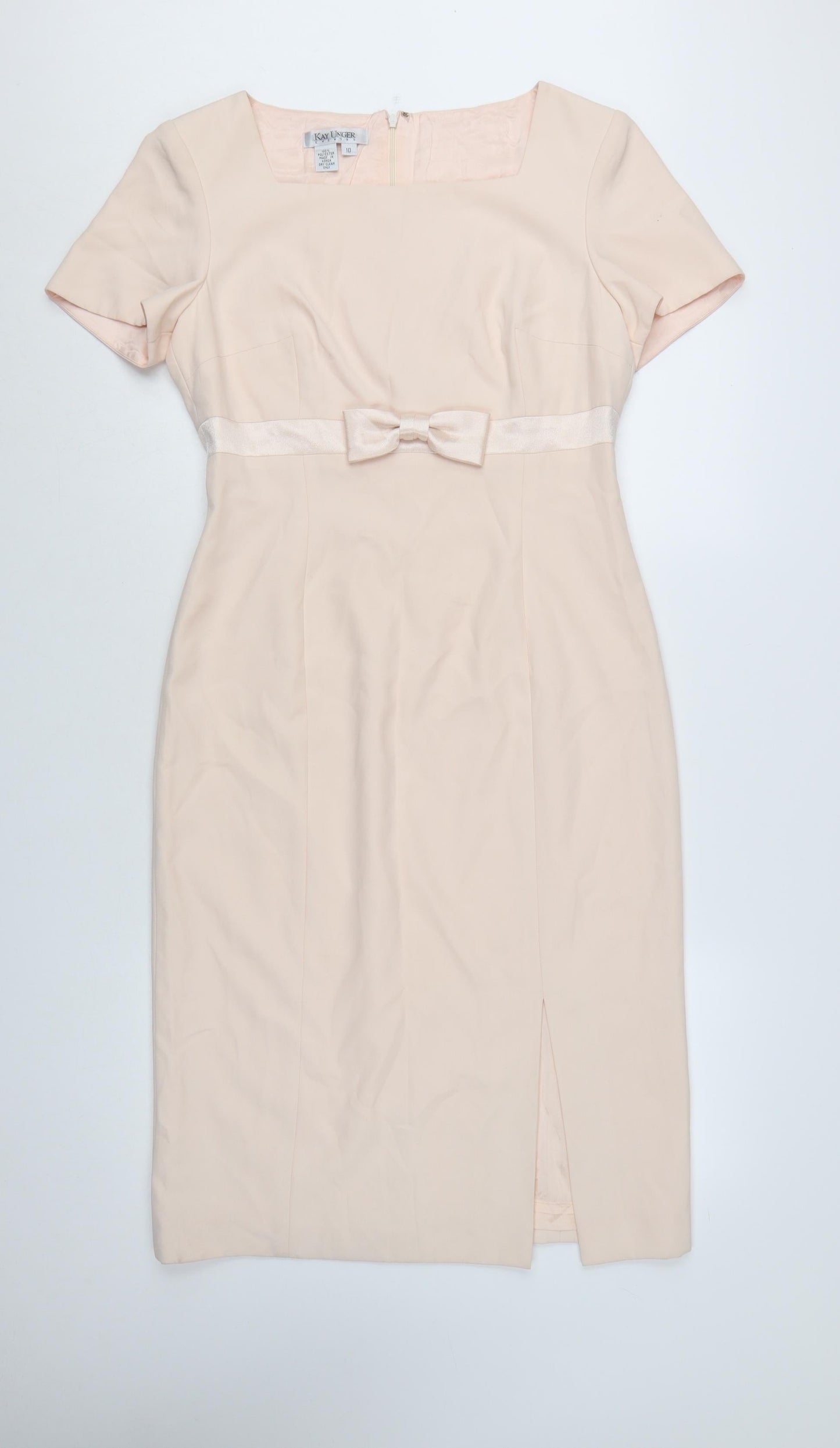 Kay Unger Women Beige Knee Length Sheath Dress Size 10