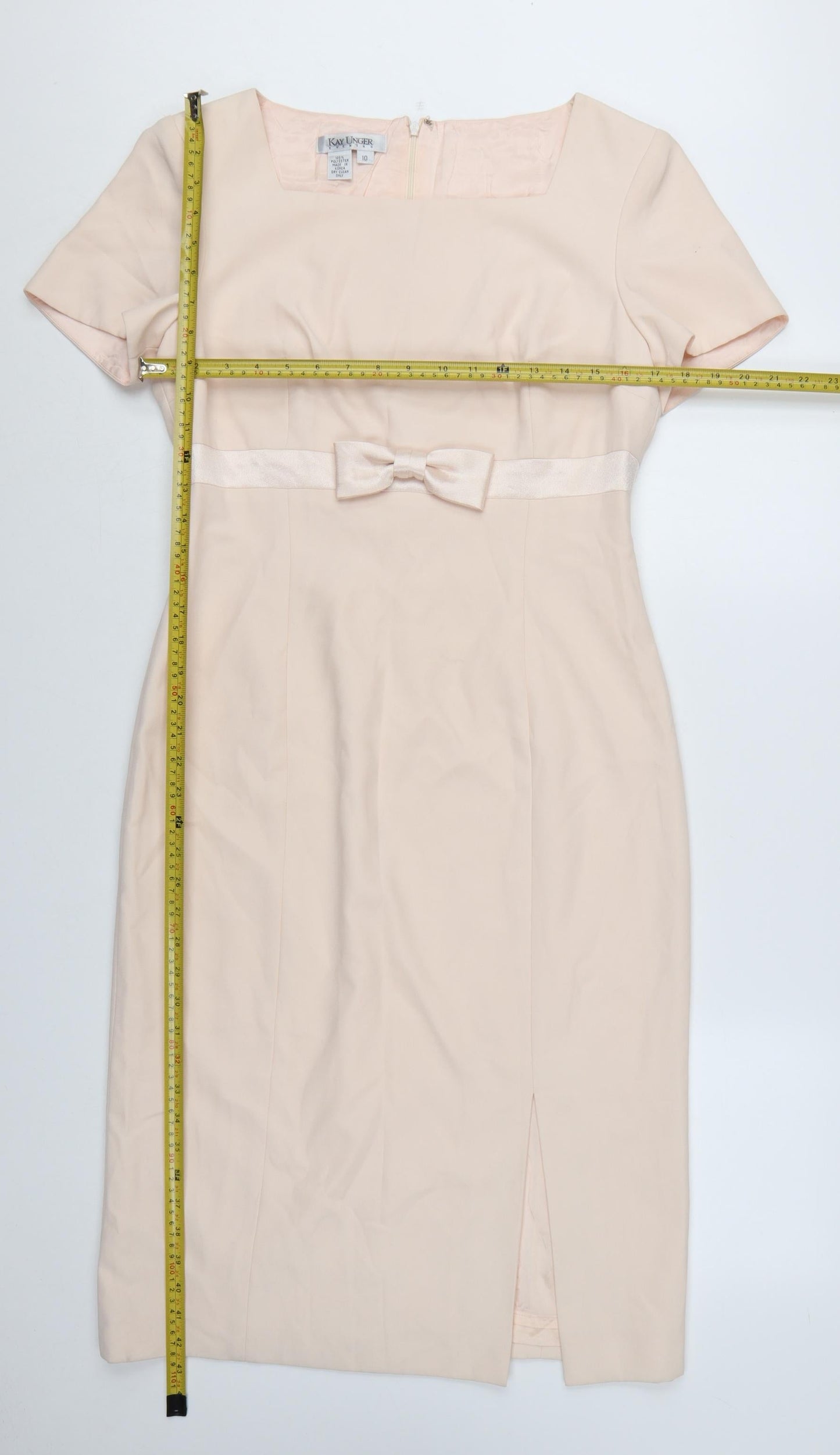Kay Unger Women Beige Knee Length Sheath Dress Size 10