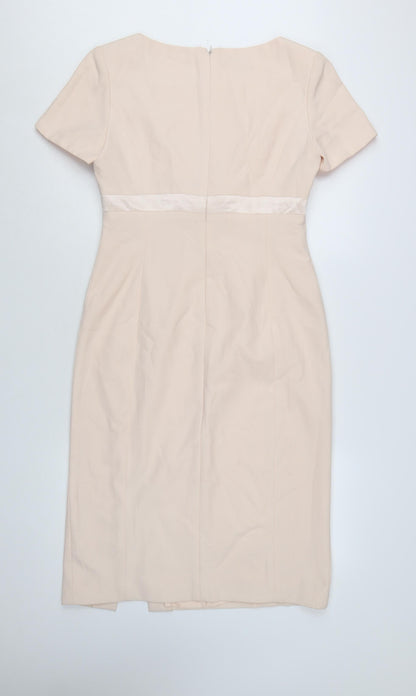Kay Unger Women Beige Knee Length Sheath Dress Size 10