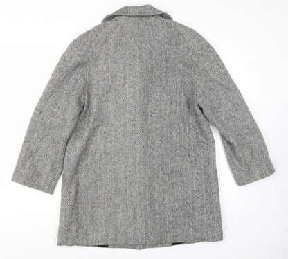 Cabin Creek Women's Grey Herringbone Wool Blend Overcoat Size 8