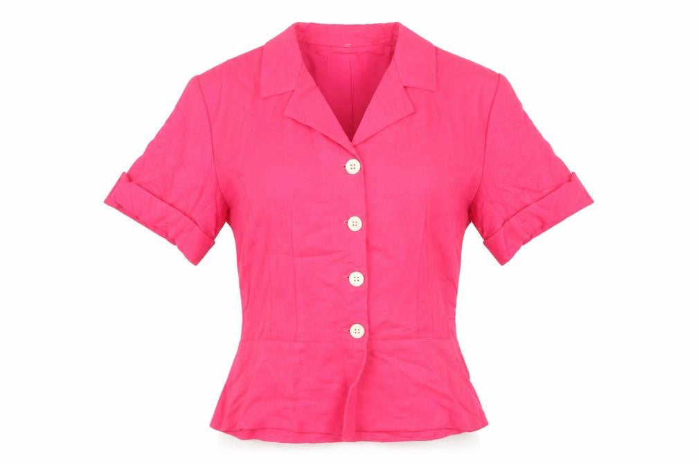 Harold's Pink Linen Women's Size 8 Short Sleeve Suit Top