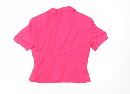 Harold's Pink Linen Women's Size 8 Short Sleeve Suit Top
