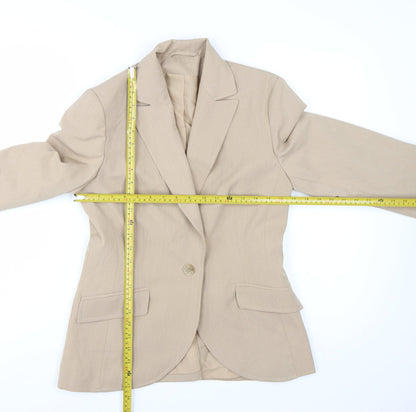Bay Women Beige Classic Fit Single-Breasted Blazer Size 12
