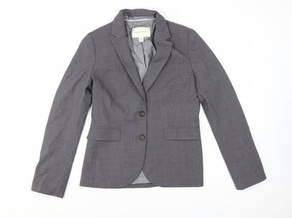 Banana Republic Women Grey Wool Blend Blazer Size 8 Single Breasted