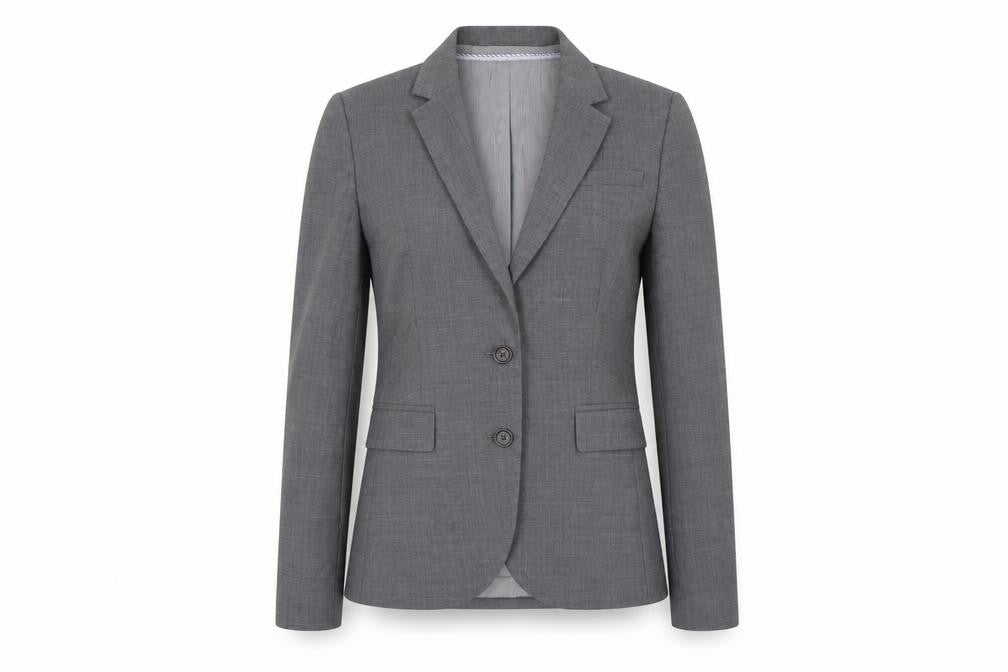 Banana Republic Women Grey Wool Blend Blazer Size 8 Single Breasted