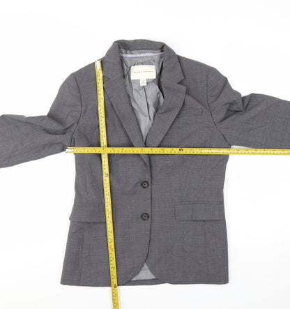Banana Republic Women Grey Wool Blend Blazer Size 8 Single Breasted