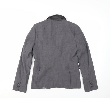 Banana Republic Women Grey Wool Blend Blazer Size 8 Single Breasted
