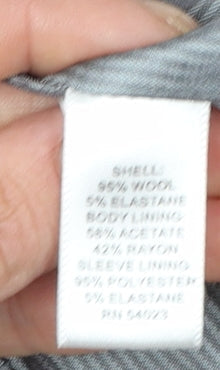 Banana Republic Women Grey Wool Blend Blazer Size 8 Single Breasted