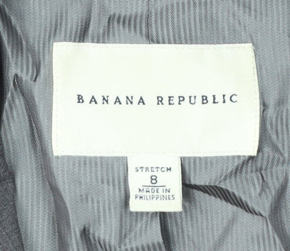 Banana Republic Women Grey Wool Blend Blazer Size 8 Single Breasted