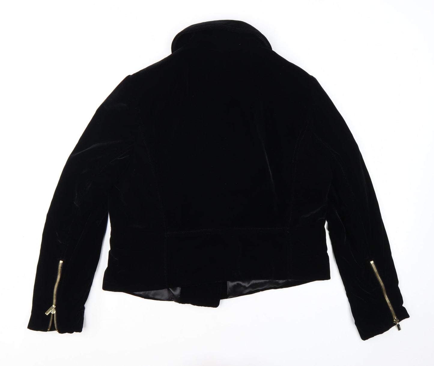 Star by Julien Macdonald Women's Black Velvet Biker Jacket Size 16