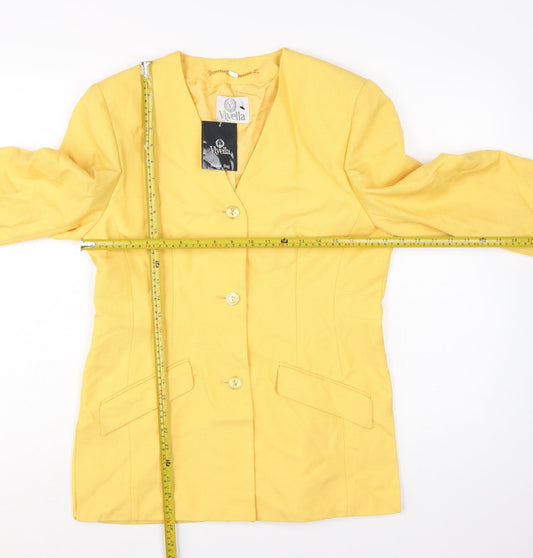 Viyella Womens Yellow Classic Fit Single-Breasted Blazer UK 10