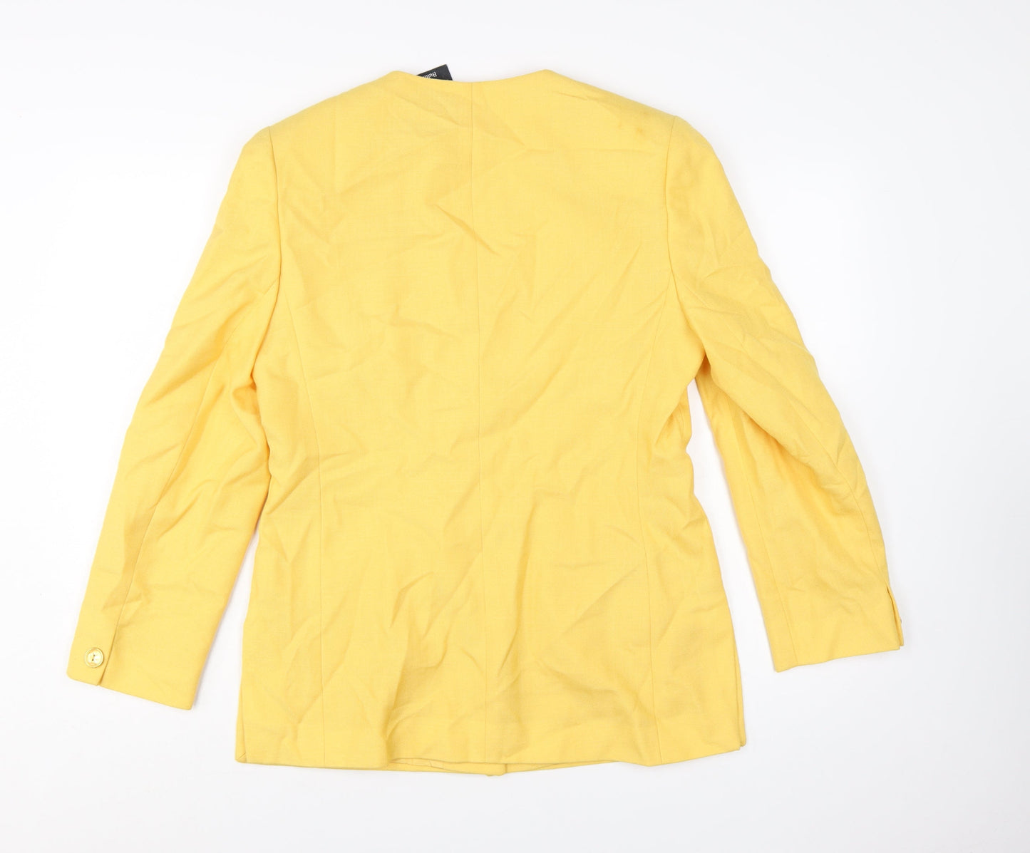 Viyella Womens Yellow Classic Fit Single-Breasted Blazer UK 10