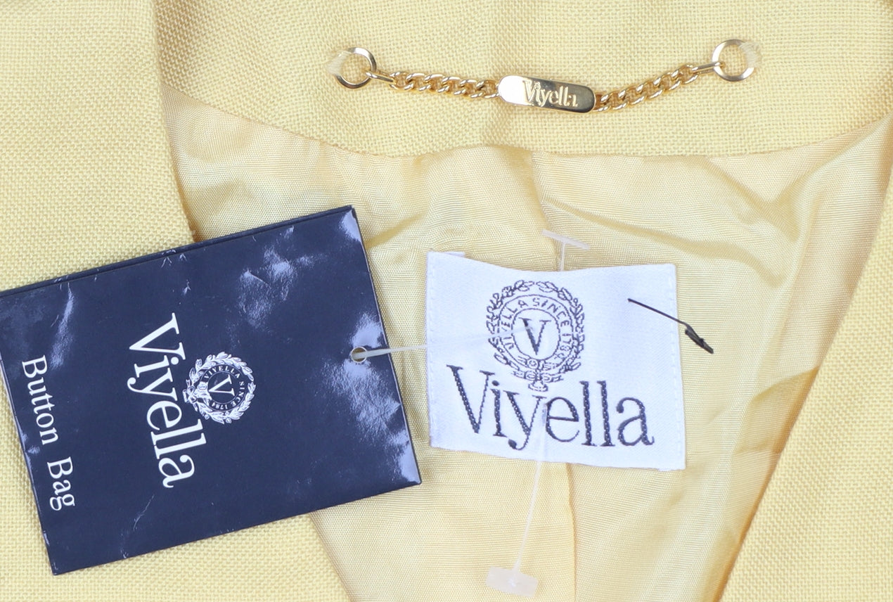 Viyella Womens Yellow Classic Fit Single-Breasted Blazer UK 10