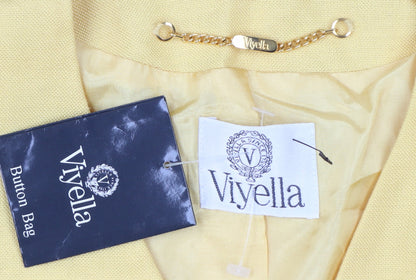 Viyella Womens Yellow Classic Fit Single-Breasted Blazer UK 10