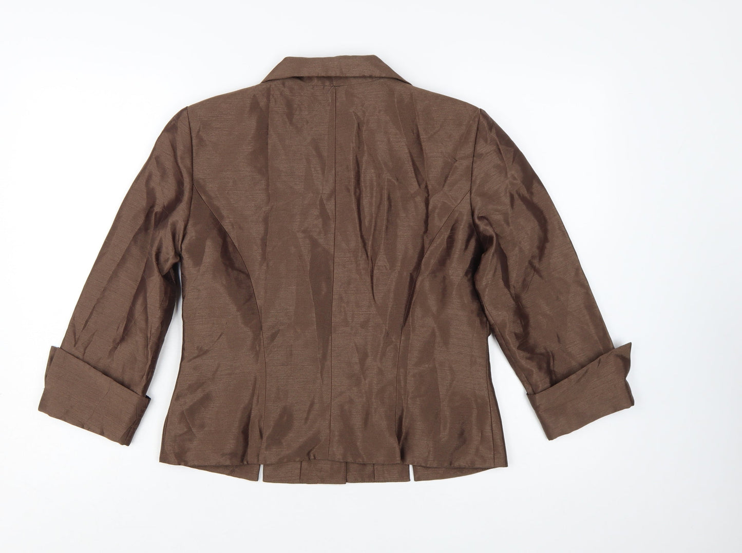 Jessica Howard Petite Brown 3/4 Sleeve Suit Jacket Size 10
