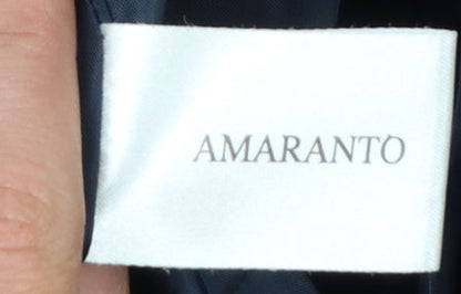 Amaranto Women Navy Blue Long Blazer Jacket Size 14 Tailored Fit