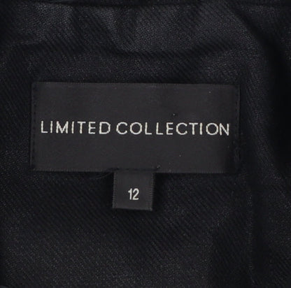 Marks and Spencer Womens Black Linen Single-Breasted Blazer Size 12