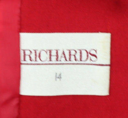 Richards Women Red Wool Blend Single-Breasted Blazer Size 14