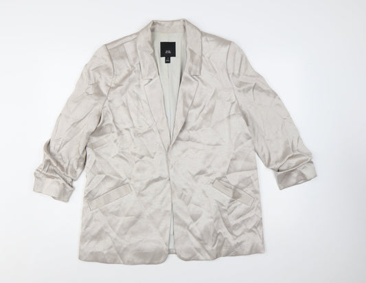 River Island Women’s Beige Tailored Single-Breasted Blazer Size 12